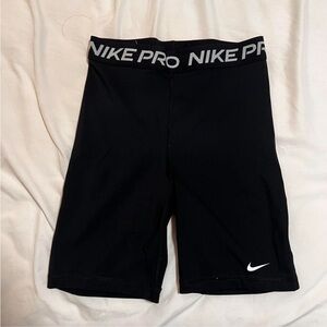 Nike Pro Black Shorts with White Logo